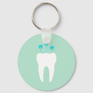 Celebration Tooth with Candles Key Ring