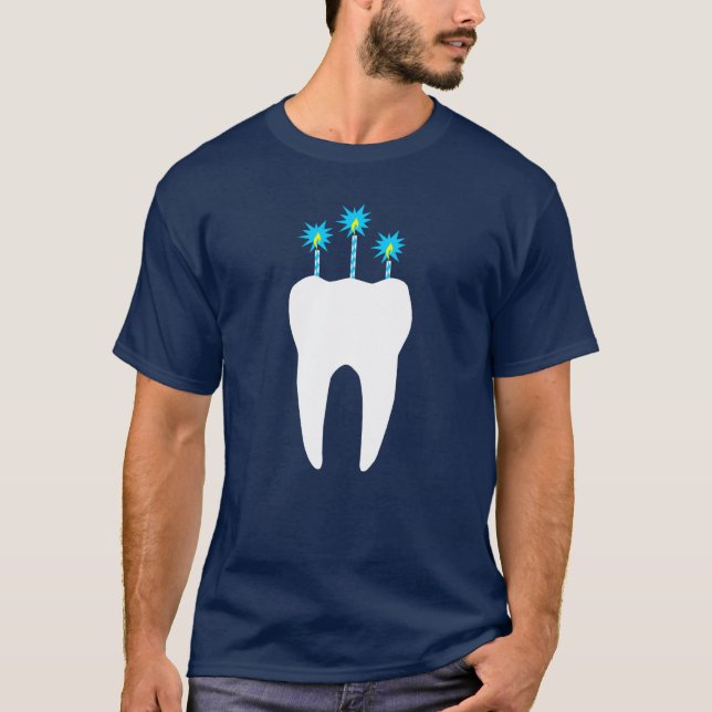 Celebration Tooth with Candles T-Shirt (Front)