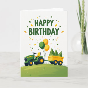Celebration Tractor Balloons Card