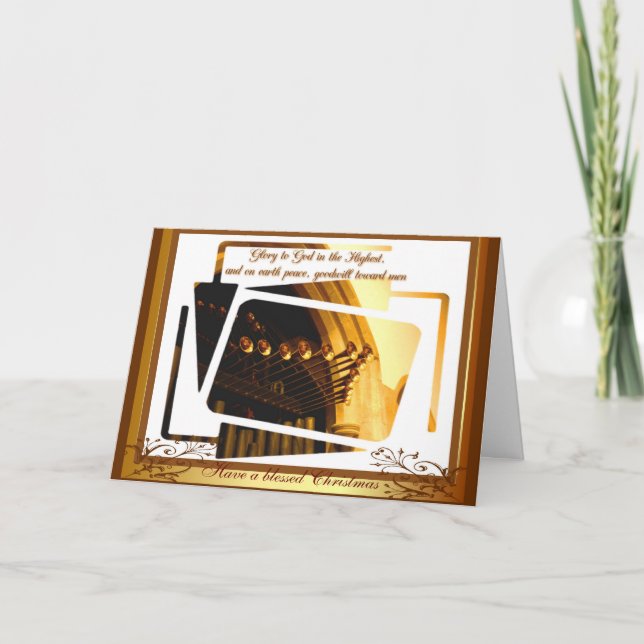 Celebration trumpets holiday card (Front)