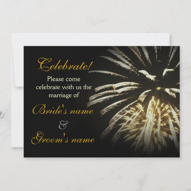 Celebration Wedding Gold Invitation (Front)
