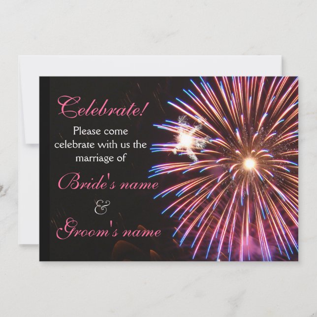 Celebration Wedding Pink Invitation (Front)
