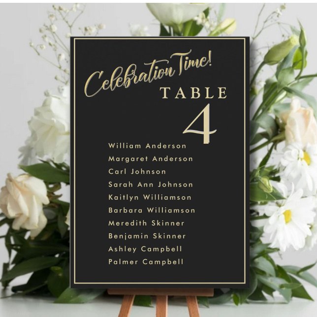 Celebration Wedding Seating Plan Cards Guest Names (Creator Uploaded)