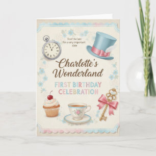celebration Wonderland First Birthday Greeting Card