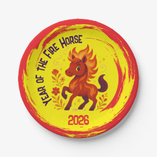 Celebration Year of the Horse Chinese New Year Paper Plate