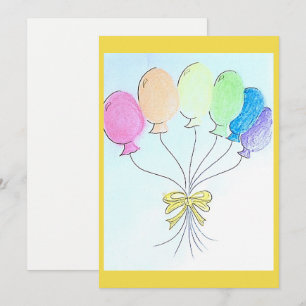 Celebrations birthdays balloons blank card 