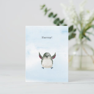 Celebrations Hurray Quote Bird Illustration Card