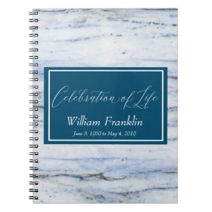 Celebrations of Life Marble Guest Book Spiral