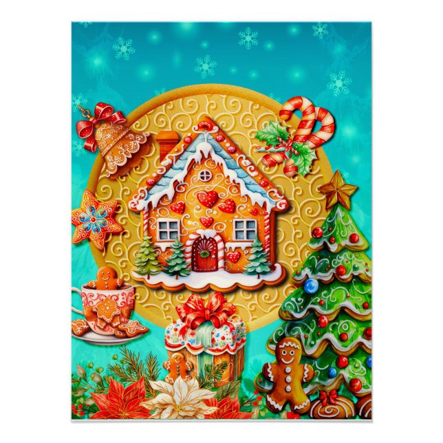 Celebrations with my custom Christmas Gingerbread  Poster (Front)