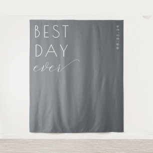 Celebratory Grey Typographic Tapestry