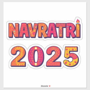 Celebratory “NAVRATRI 2025” Colorful Typography 
