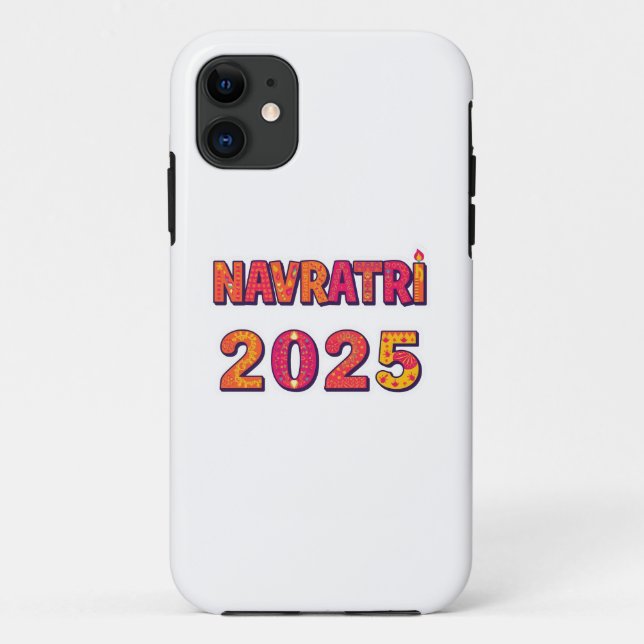 Celebratory “NAVRATRI 2025” Colourful Typography  Case-Mate iPhone Case (Back)