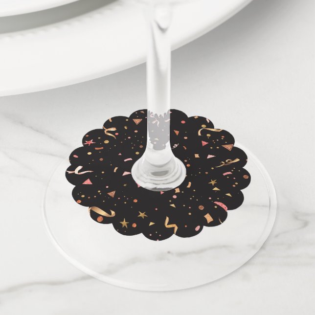 Celebratory Ornaments 2 Wine Glass Tag (Close Up)