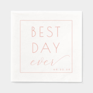 Celebratory Rose Gold Calligraphy Foil Napkins