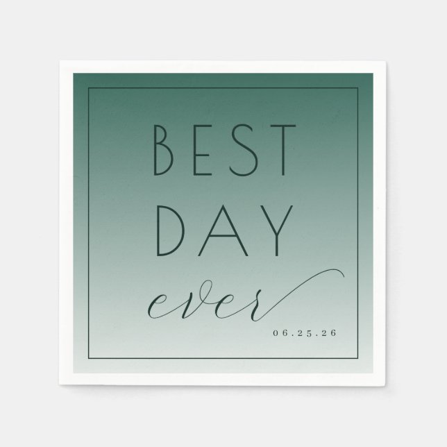 Celebratory Teal Typographic Napkin (Front)