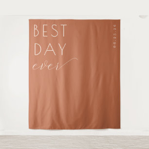 Celebratory Terracotta Calligraphy Tapestry