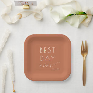 Celebratory Terracotta Minimalist Wedding Plate