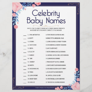 Celebrity Baby Names [Floral Frame] Custom Letterhead