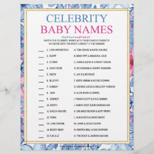 Celebrity Baby Names [Floral Watercolors] Custom Letterhead