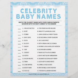 Celebrity Baby Names [Luxury Lace [Blue]] Custom Letterhead