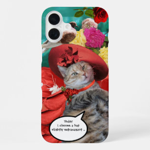 CELEBRITY CAT PRINCESS TATUS, RED HAT WITH PIGEON iPhone 16 PLUS CASE