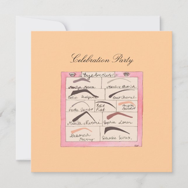 Celebrity Eyebrows -  Invitations / RSVP (Front)