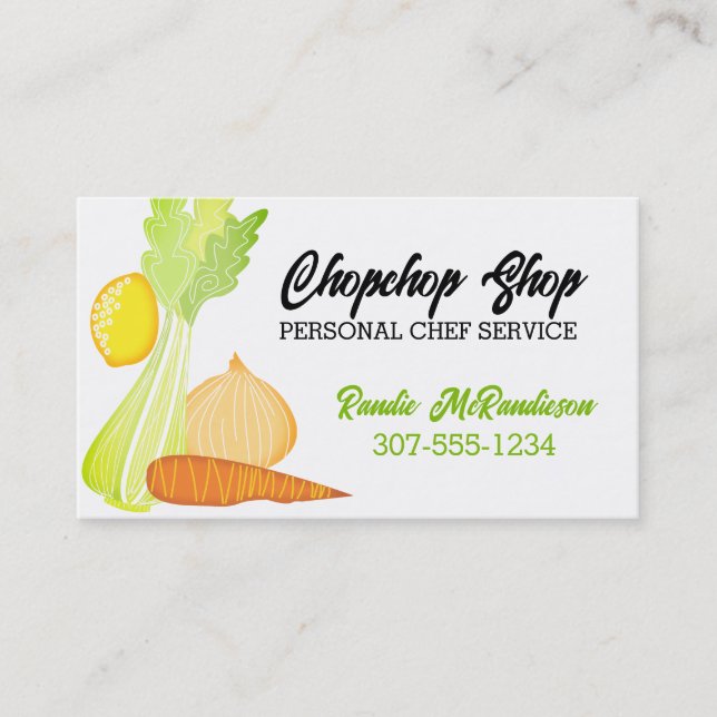 celery carrot lemon fruit vegetable business ca... card (Front)