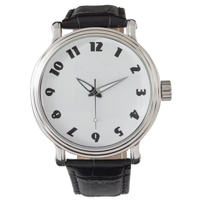 'Celery Charles' Logo Fuchsia Watch Leather Strap (Front)