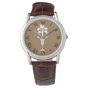 Celery Charles Men Leather Strap Cappuccino Watch