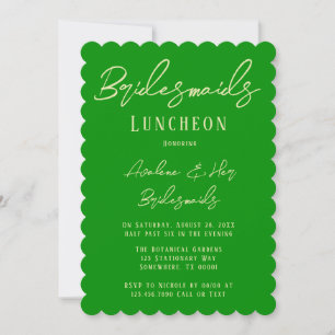 Celery Forest Green Typography Bridesmaids Lunch Invitation