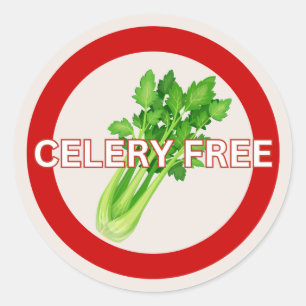 Celery Free Food Allergy Alert Classic  Round Sticker