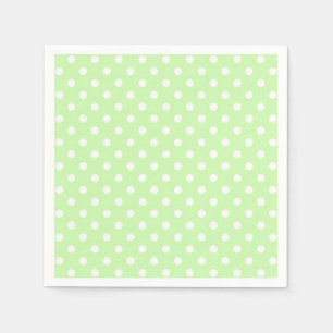 Celery Green and White Polka Dot Pattern Napkin