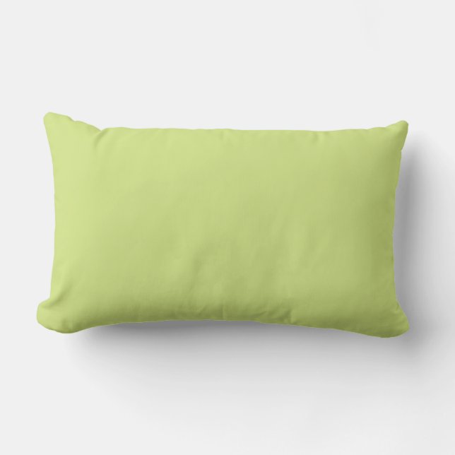 Celery green solid colour lumbar cushion (Front)
