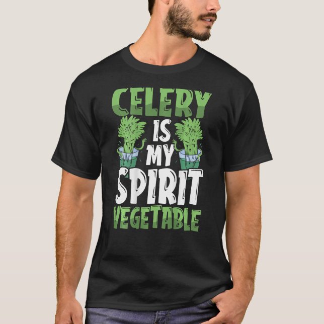 Celery Is My Spirit Vegetable Backprint Vegetable T-Shirt (Front)