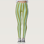Celery & Mint Broad Stripes Leggings<br><div class="desc">Broad graphic stripes in mint and celery green</div>