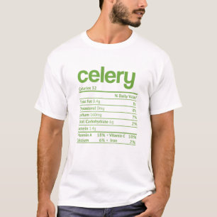 Celery Nutrition Fact Funny Thanksgiving Christmas T-Shirt