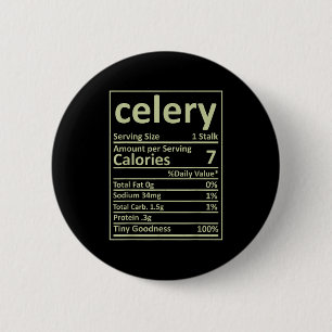 Celery Nutrition Thanksgiving Costume Food Facts X 6 Cm Round Badge