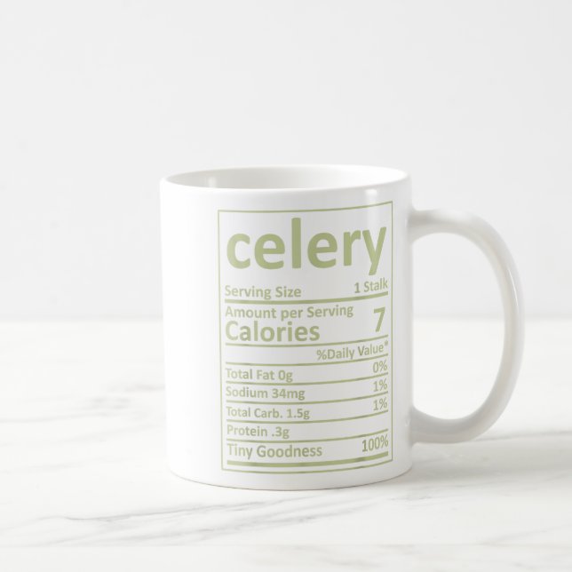 Celery Nutrition Thanksgiving Costume Food Facts X Coffee Mug (Right)