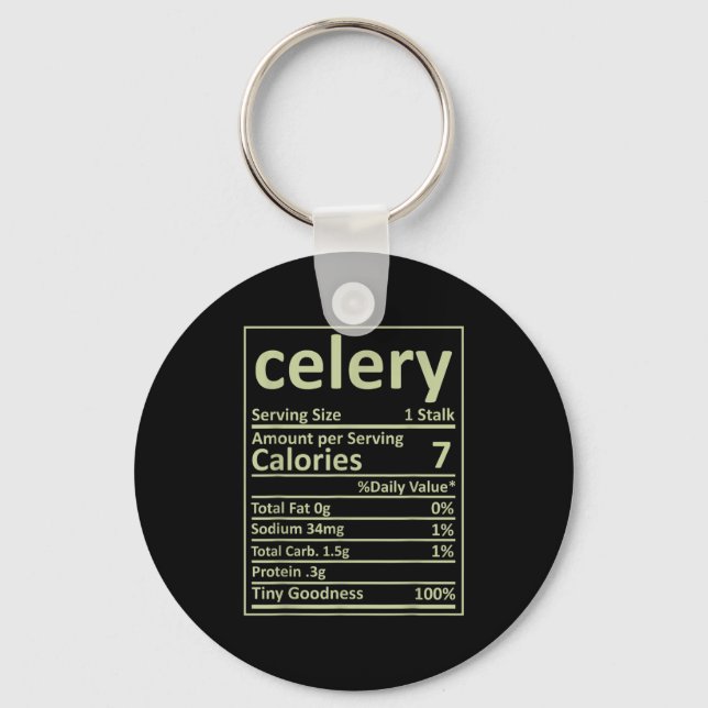 Celery Nutrition Thanksgiving Costume Food Facts X Key Ring (Front)