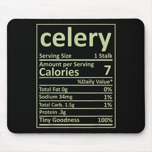 Celery Nutrition Thanksgiving Costume Food Facts X Mouse Mat (Front)