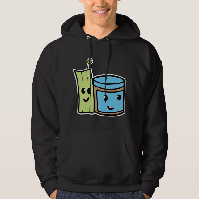 Celery + Peanut Butter SuspectCelery™ BFF Black Hoodie (Front)