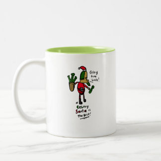 Celery Santa for Vegetarians Two-Tone Coffee Mug