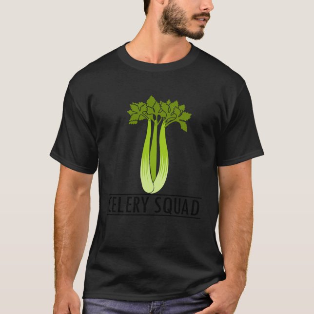 Celery Squad Vegetable Fan Ironic Leek T-Shirt (Front)