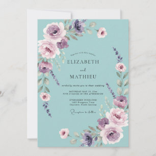 Celeste Amethyst Petal Wedding Invitation