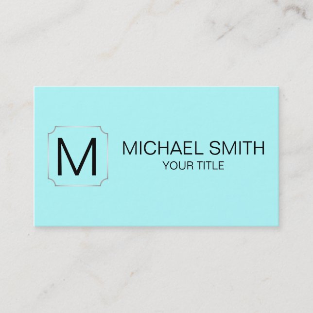 Celeste colour background business card (Front)
