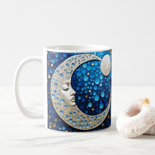 Celeste : Woman in the moon Coffee Mug (With Donut)