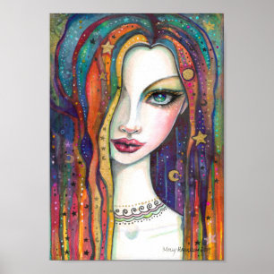 Celestia Bohemian Celestial Girl by Molly Harrison Poster