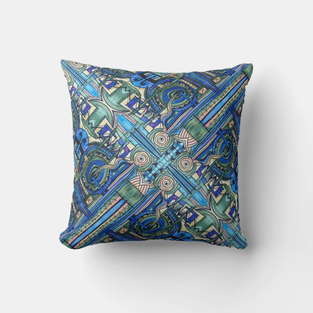 Celestial-Abstract Geometric Pattern Cushion (Front)
