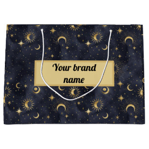 Celestial abstract night sky pattern large gift bag