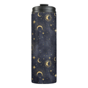 Celestial abstract night sky pattern thermal tumbl tumbler